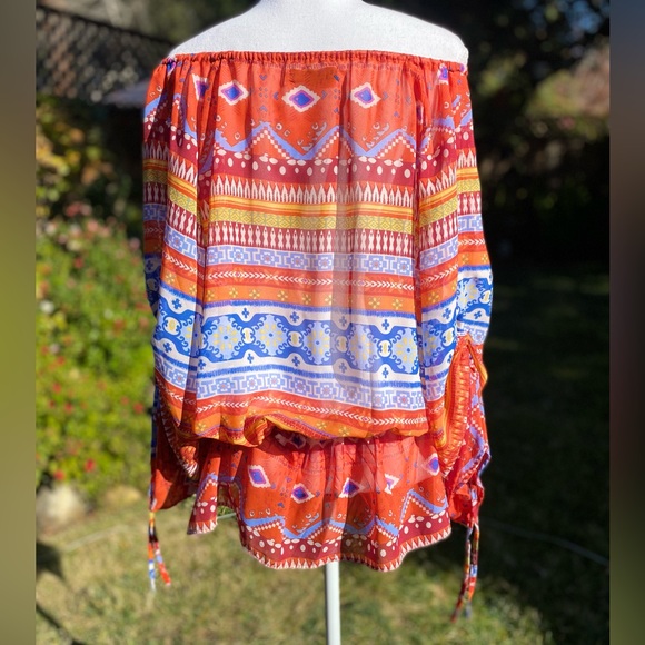 Multicolor Off The Shoulder Blouse - Picture 4 of 4